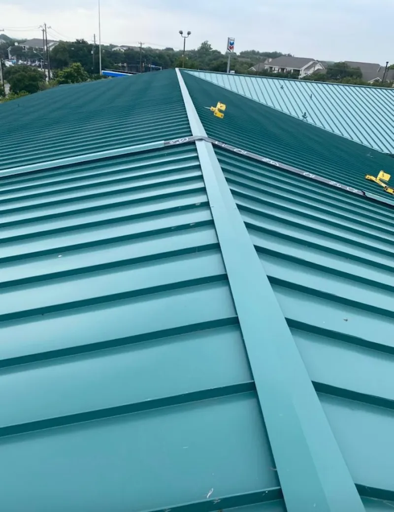 Green commercial metal roof ridge and valley for Metal Roof Repair in Chillum
